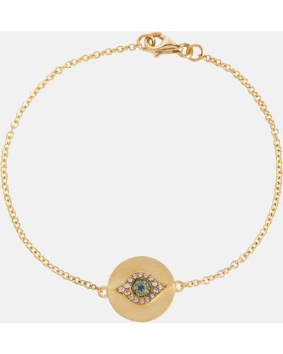 Ileana Makri Eye 18kt Gold Bracelet With Diamonds, Tsavorites And Blue Sapphires - Metallic