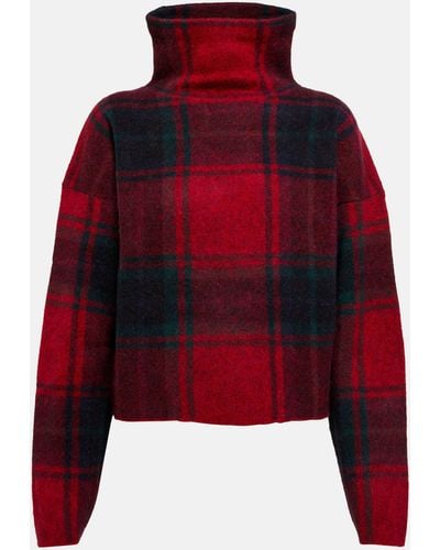 Polo Ralph Lauren Checked Alpaca Wool-blend Sweater - Red