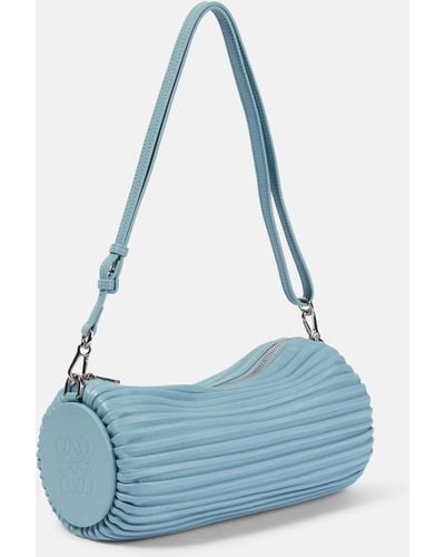Loewe Bracelet Leather Shoulder Bag - Blue
