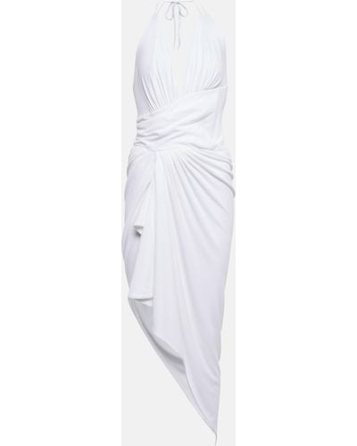 Alexandre Vauthier Asymmetrical Halterneck Midi Dress - White