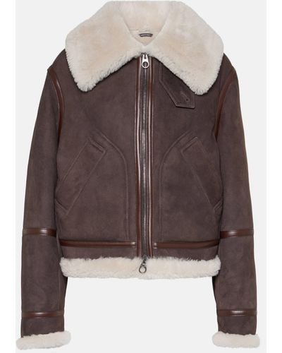 Loro Piana Shearling-trimmed Suede Jacket - Brown