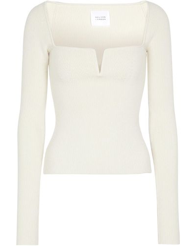 Galvan London Freya Stretch-knit Top - White