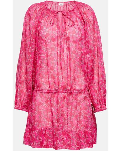 Isabel Marant Parsley Floral Cotton Tunic Dress - Pink