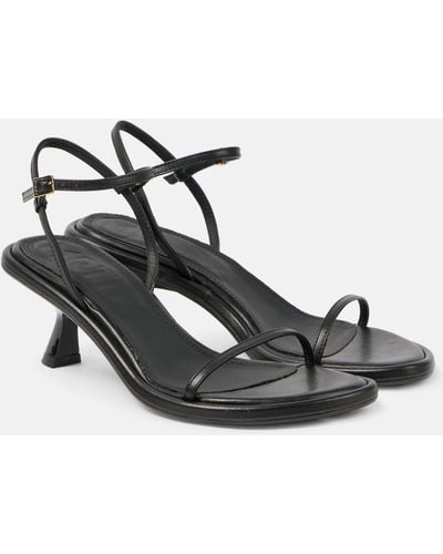 Souliers Martinez Ivone Leather Sandals - Black