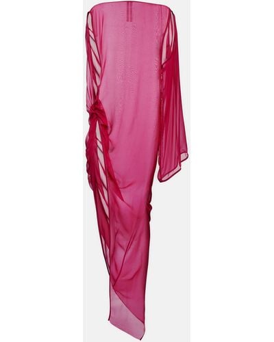 Rick Owens Draped Asymmetric Long Dress - Pink