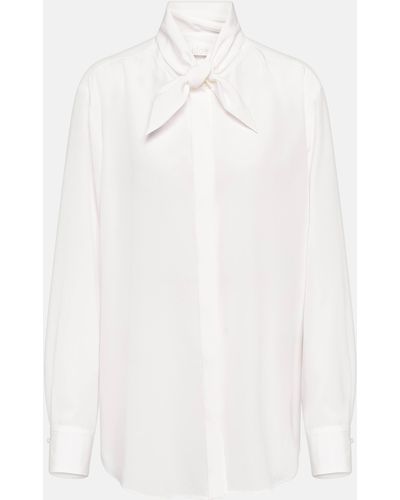 Chloé Tie-neck Silk Shirt - White