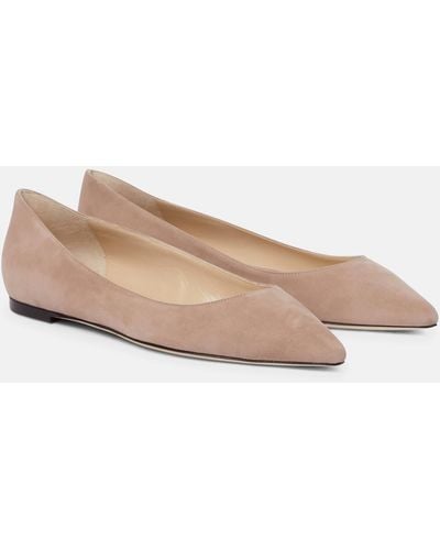 Jimmy Choo Romy Suede Ballet Flats - Natural