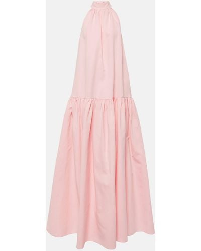 STAUD Marlowe Tiered Poplin Maxi Dress - Pink