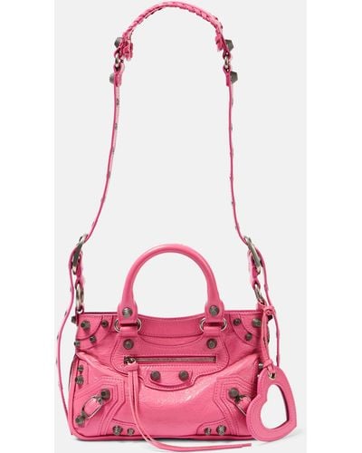 Balenciaga Neo Cagole Small Leather Tote Bag - Pink
