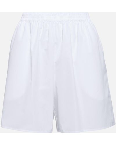 The Row Gunther High-rise Cotton Shorts - White