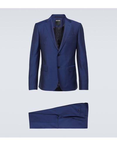 Zegna Wool And Mohair Suit - Blue