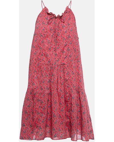 Isabel Marant Kildi Floral Cotton Minidress - Red