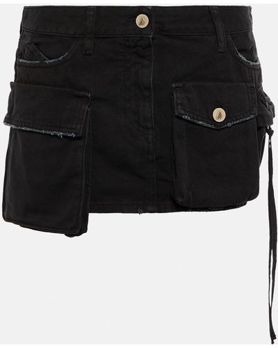 The Attico Fay Denim Mini Skirt - Black