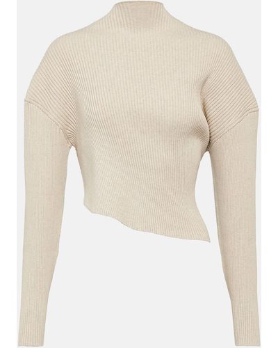 The Row Danana Ribbed-knit Cotton Jersey Top - Natural