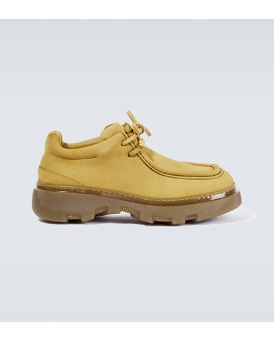 Burberry Ekd Leather Boat Shoes - Yellow