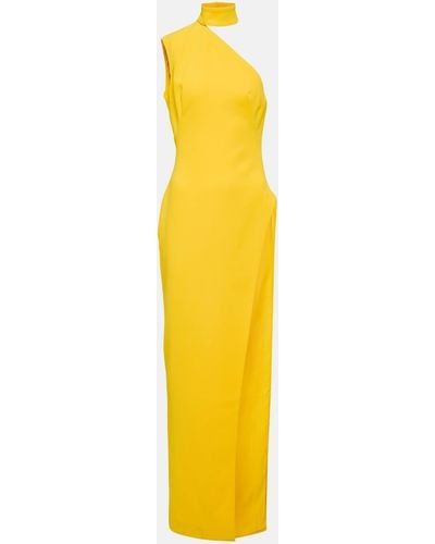 Monot Asymmetric Crepe Maxi Dress - Yellow