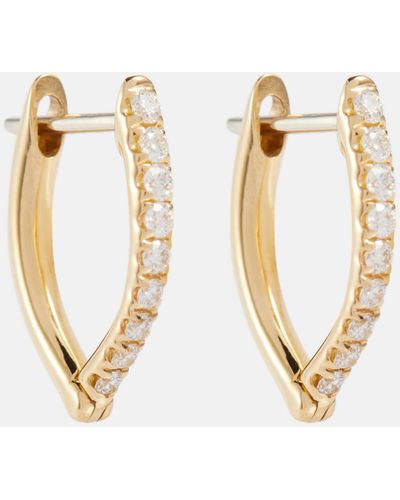 Melissa Kaye Cristina Small 18kt Gold Earrings With Diamonds - Metallic