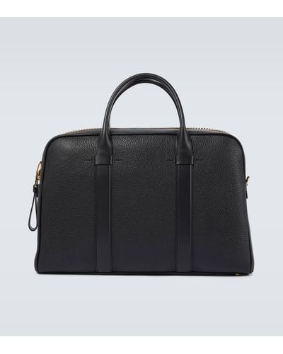 Tom Ford Buckley Leather Briefcase - Black