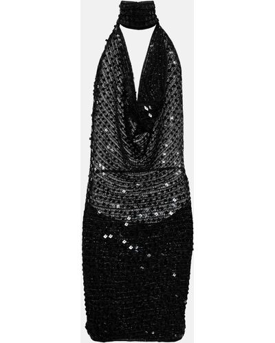 AYA MUSE Tipo Sequined Halterneck Minidress - Black