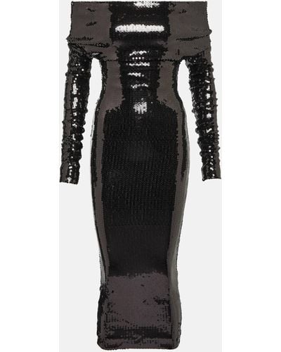 Alexandre Vauthier Sequined Strapless Gown - Black