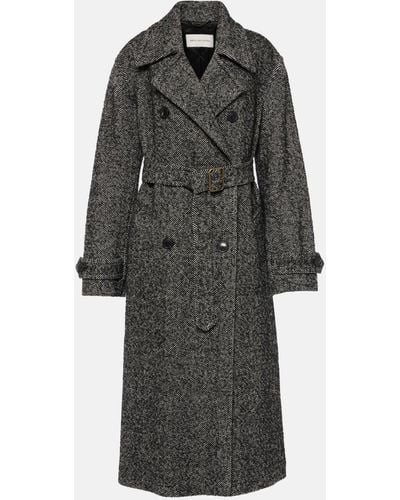 Dries Van Noten Ronas Wool-blend Trench Coat - Grey