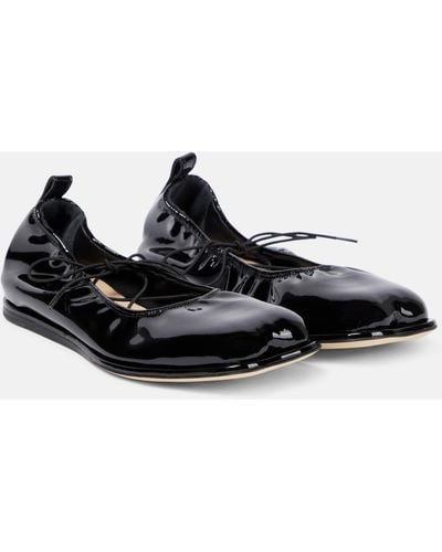 Simone Rocha Patent Leather Ballet Flats - Black