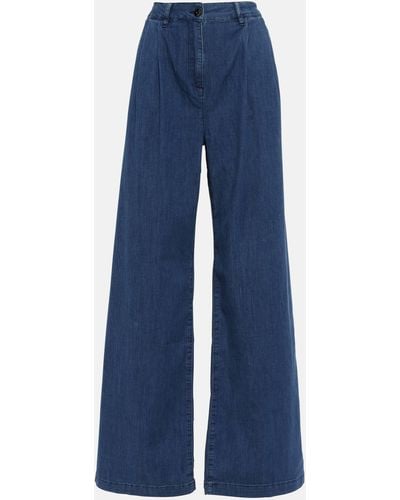 AG Jeans High-rise Wide-leg Jeans - Blue