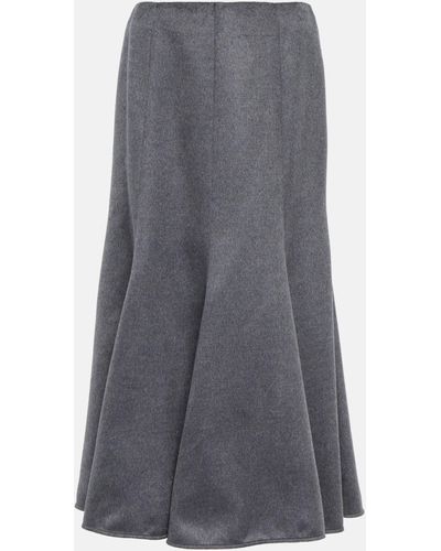 Gabriela Hearst Amy Silk Midi Skirt - Grey