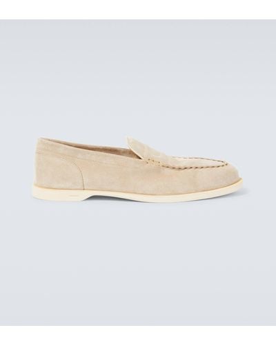John Lobb Pace Suede Loafers - White