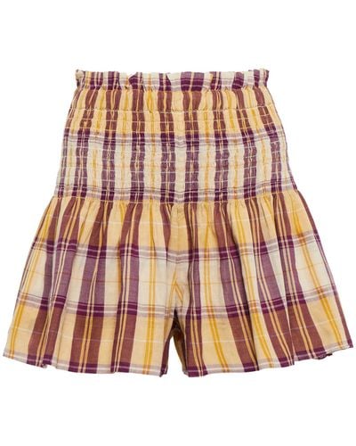 Isabel Marant Bayowel Shirred Cotton Shorts - Multicolour