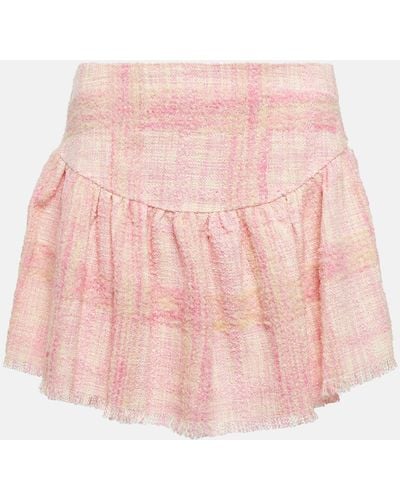 LoveShackFancy Lively Tweed Miniskirt - Pink