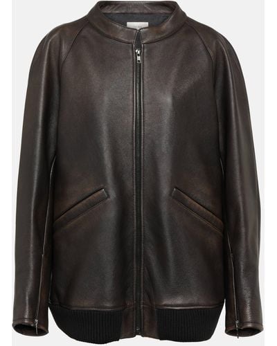 The Row Kengia Leather Jacket - Black