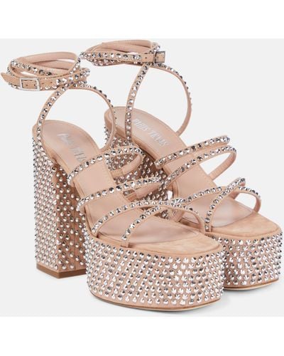 Paris Texas Holly Evita Suede Platform Sandals - Pink