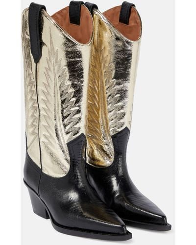 Paris Texas Rosario Leather Cowboy Boots - Green