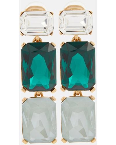 Oscar de la Renta Crystal-embellished Earrings - Green