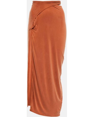 Jacquemus La Jupe Espelho Jersey Midi Skirt - Orange