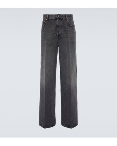 Valentino High-rise Wide-leg Jeans - Grey