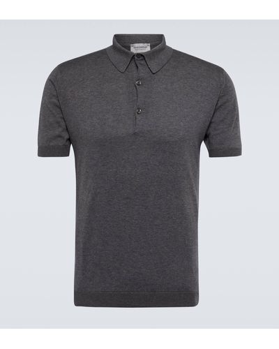 John Smedley Adrian Cotton Polo Shirt - Grey