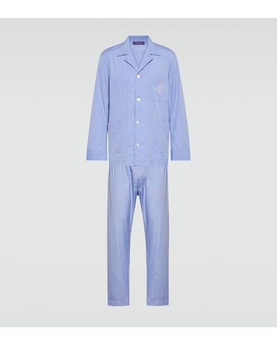 Ralph Lauren Purple Label Cotton Pyjama Set - Blue