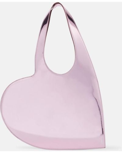 Coperni Heart Mini Metallic Tote Bag - Pink