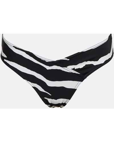 Stella McCartney Zebra-print Bikini Bottoms - Black