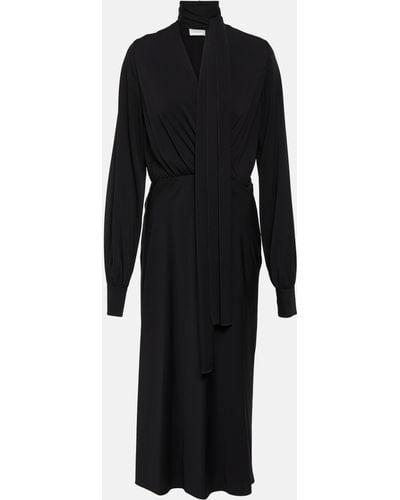Sportmax Disegno Silk Crepe Midi Dress - Black
