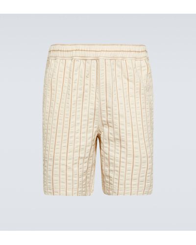 Orlebar Brown Louis Striped Cotton Shorts - Natural