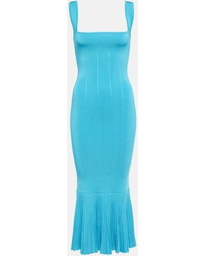 Galvan London Atlanta Knit Midi Dress - Blue