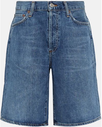Agolde Jort Low-rise Denim Shorts - Blue