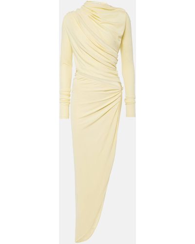 Christopher Esber Asymmetric Draped Cutout Midi Dress - Yellow