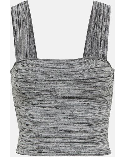 Proenza Schouler White Label Knit Crop Top - Grey