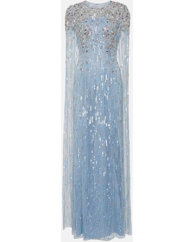Jenny Packham Embellished Atlantis Gown - Blue