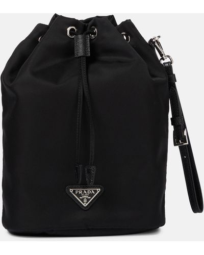 Prada Nylon Bucket Bag - Black