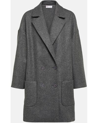 RED Valentino Double-breasted Wool-blend Coat - Grey